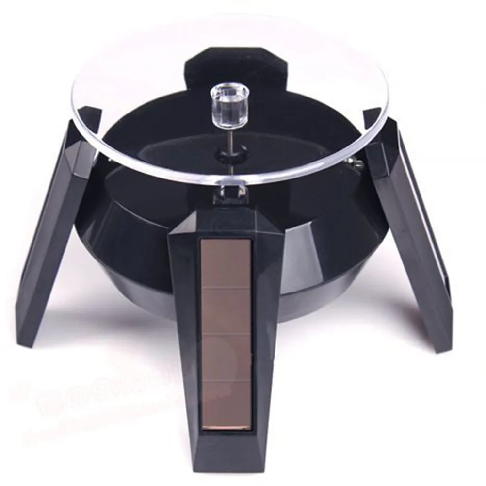 

Electric Rotating Display Stand Solar Battery Powered Compact ABS Plastic Jewelry Watch Digital Device Presentation Turntable