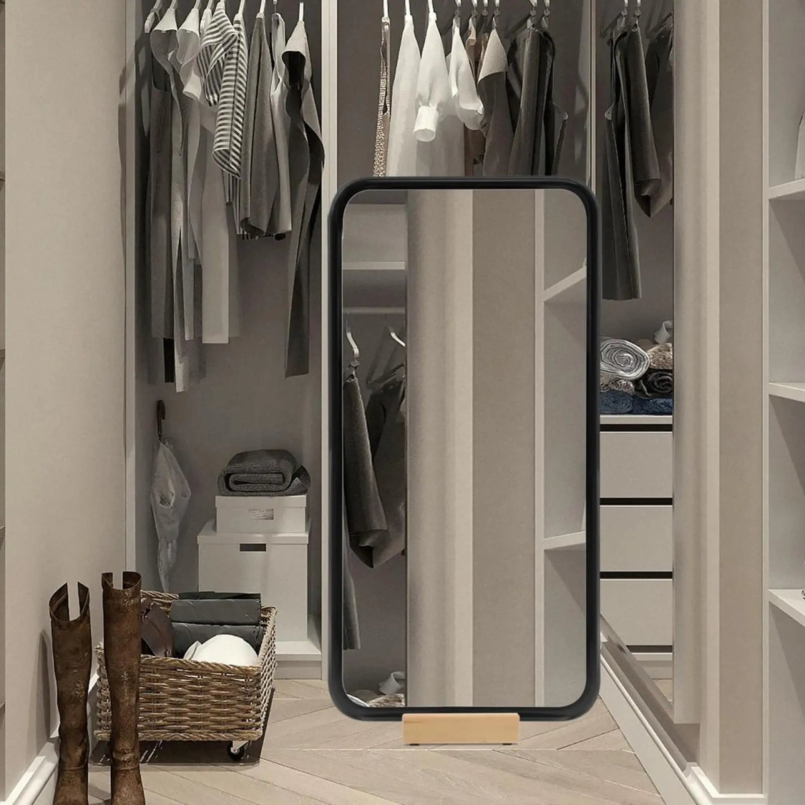 Full Length Mirror Stand, Floor Mirror Mount, Artwork Rack Support Base for Living Room