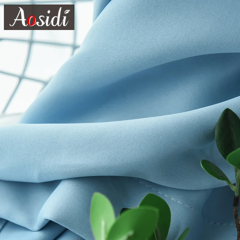 Современные небесно-голубые плотные шторы для гостиной, спальни, плотные шторы для окон, детские шторы, дверные шторы Cortinas 80%