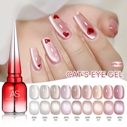 AS Colors Nude Magnetic Cat Eye Gel Nail Polish Pink UV LED Soak Off Gel Varnish Crystal Cat Eye Gel Lacquer Professional Enamel