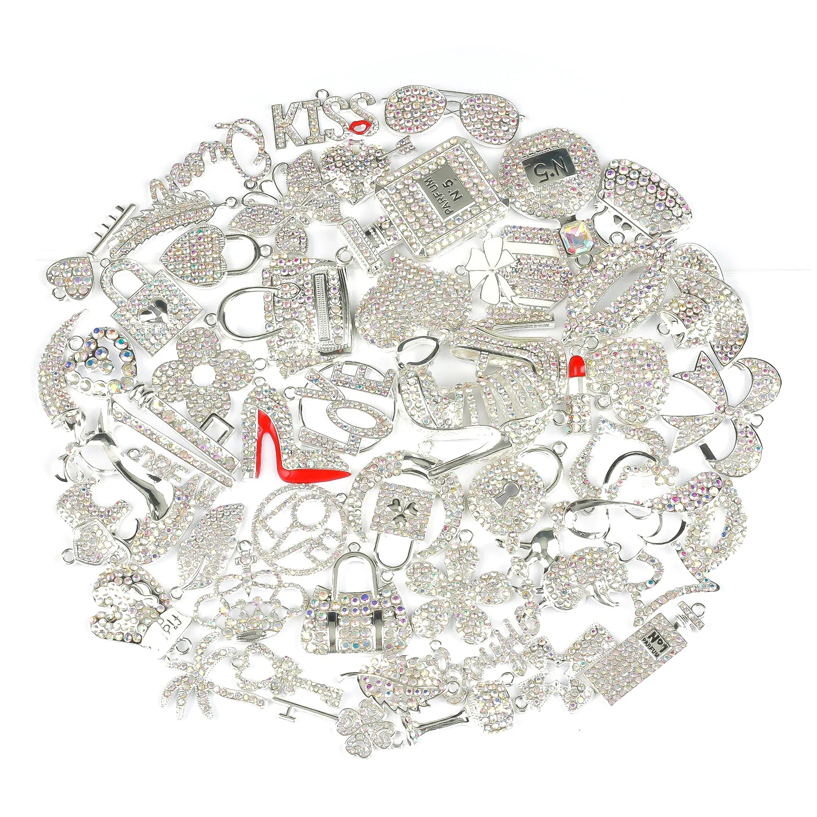 Imagem -04 - Misturado Prata Banhado Encantos para Faça Você Mesmo Pulseira Bangle Fazendo Acessórios 50 Pcs