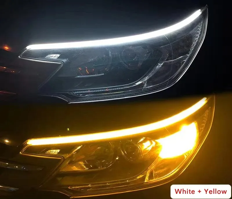 

2 pezzi per auto LED DRL luci di marcia diurna ultrasottili flessibili impermeabili indicatori di direzione automatici accessori
