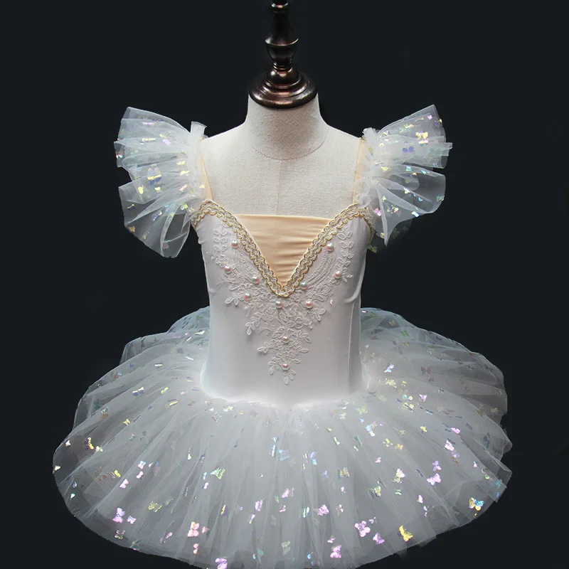 New Professional Ballet Tutu Girls White  Platter Pancake Tutu Ballerina Party Dress Adult Women Child Kids Ballet Dance Costume