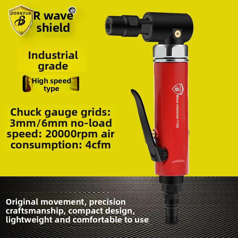Wave Shield Pneumatic Engraving and Grinding Machine, Air-Powered Bent Head Polishing Machine, Industrial Grade Grinding Machine, L-Type Engraving and Grinding Machine Bd-7146