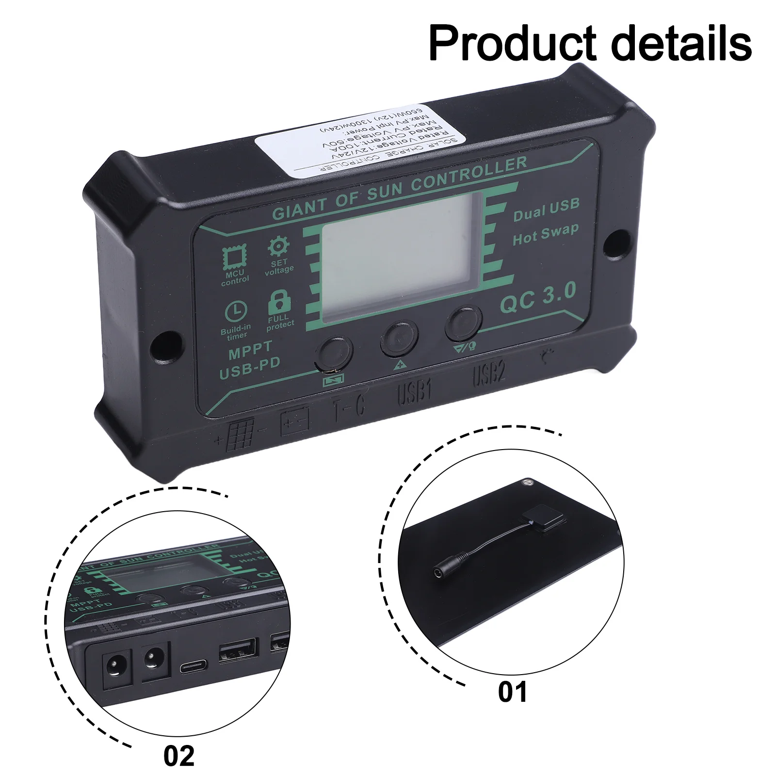 

Black 100A MPPT Charger Advanced Monocrystalline Technology Easy Installation Minimal Maintenance Outdoor Travel