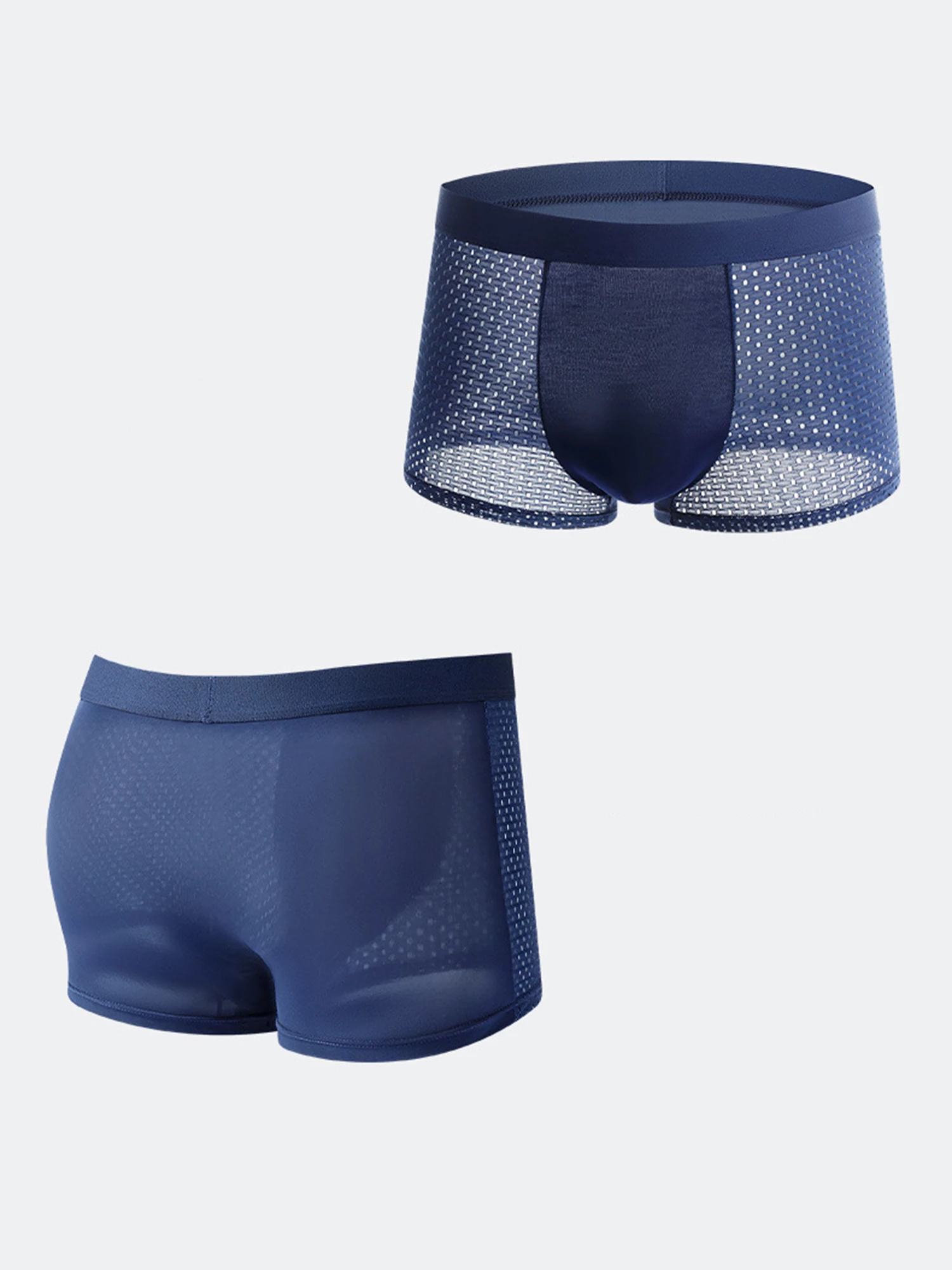 12pcs Men's Summer Ice Sensation Mesh Flat Angle Underwear for Boys Comfortable Shorts Ultra-thin Breathable Sexy Men Underwear