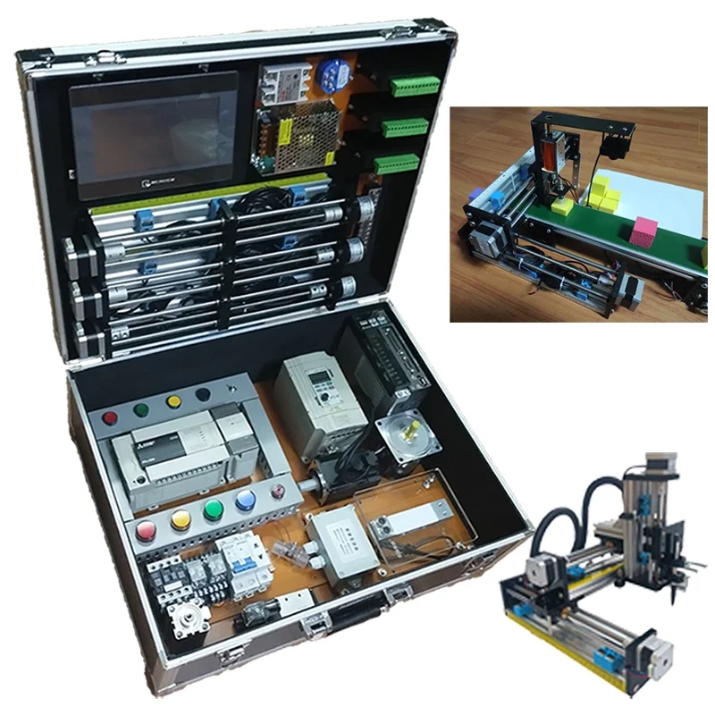 Kit de entrenamiento PLC FX3U personalizado, caja de práctica de prueba, programación HMI, enseñanza, aprendizaje para Mitsubishi