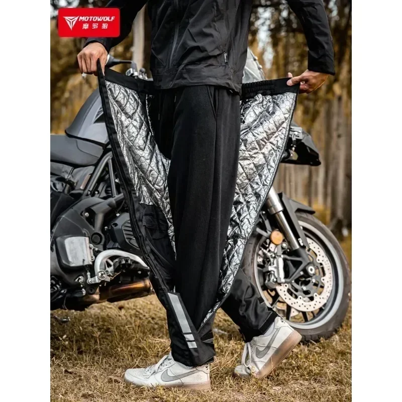 MOTOWOLF-pantalones de liberación rápida para motocicleta, de invierno, a prueba de viento, de felpa, para mantener el calor, pantalones de caballero, protección de seguridad, equipo Ce