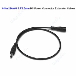 5.5mm 2.5mm 5V 12V DC Power Cable 0.5/1/1.5/2/3m Jack Connector Copper Wire Extension Cord For AC Power Adapter LED Strip Light