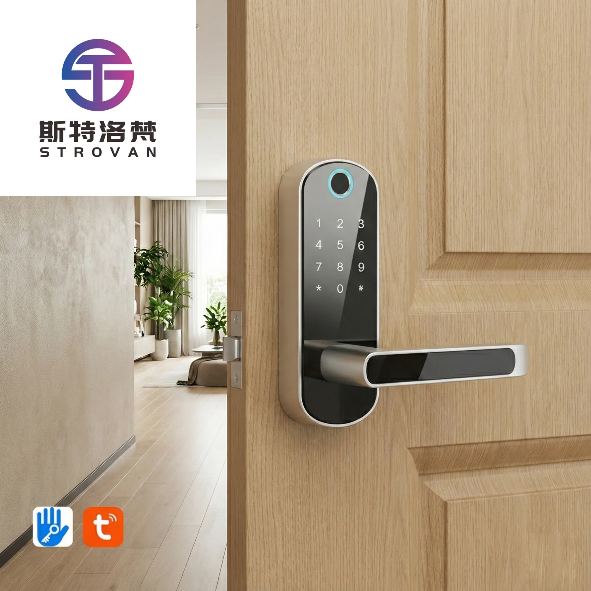 

STLF Source Price American Style Door Lock Finger Print Smartlock Card Tuya Tt Lock Digital Locks for Doors