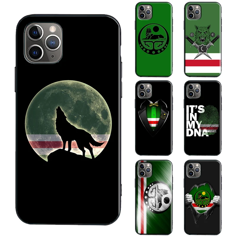 Chechen Wolf Flag TPU Case For iPhone 13 11 14 12 15 16 Pro Max mini XR X XS Max Plus Cover Funda