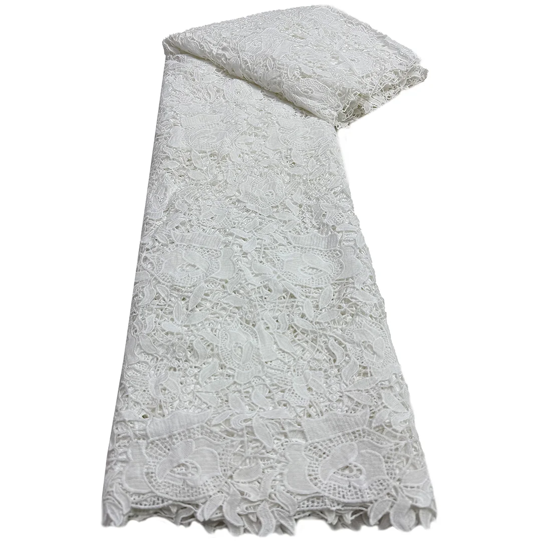

Raw White Skin Friendly Guipure Lace Neat Embroidered Cord Lace Very High Quality Water Soluble Wedding Sewing Dress DIY Garment