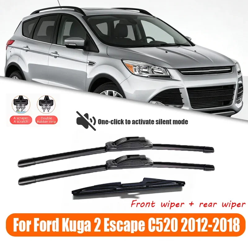 

28'+28'+11' for Ford Kuga 2 Escape C520 2012-2018 2013 2014 Front Wiper and Rear Wiper Blades Windshield Window Brushes