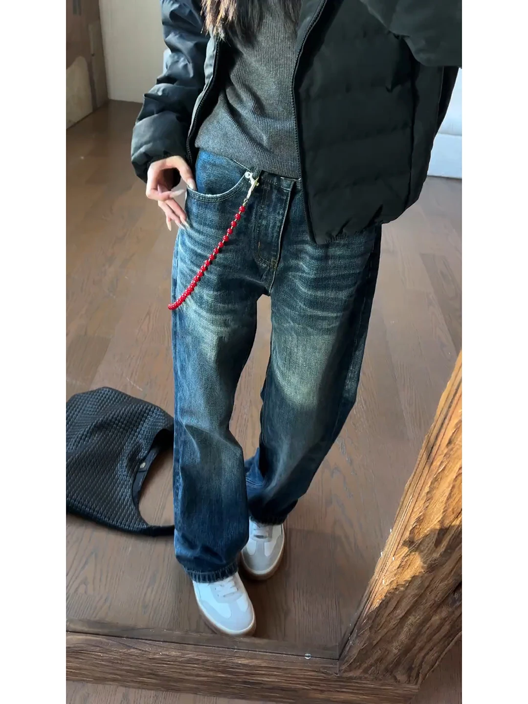 

American Sle Straight Leg Jeans Men's Slim Fit Long Legs Micro Flare CleanFit Knife Workwear Trousers Retro Straight Tube