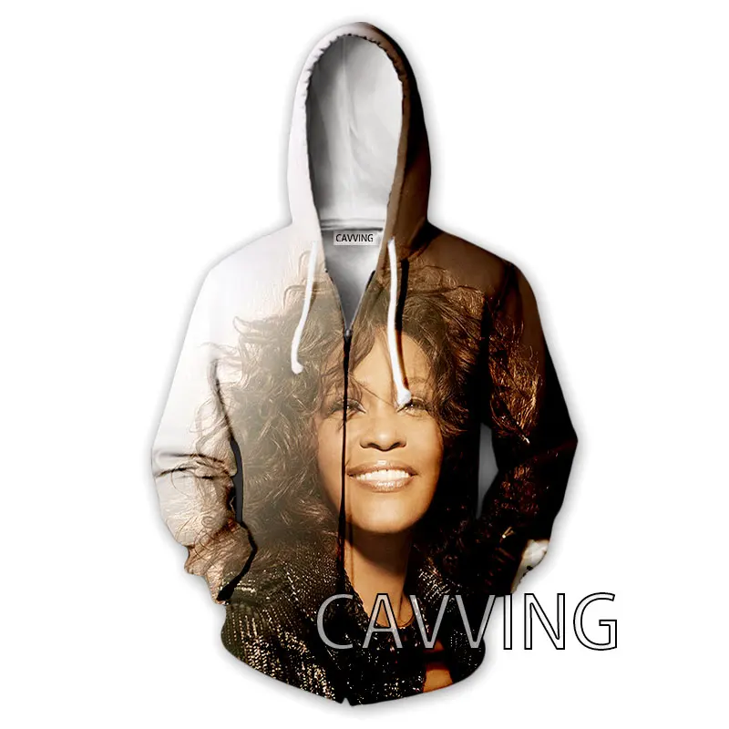 New Fashion 3D Print  Whitney Houston  Zipper Hoodies Zip Up Hooded Sweatshirts Harajuku Hoodie Hip Hop  Hoodies Sweatshirts