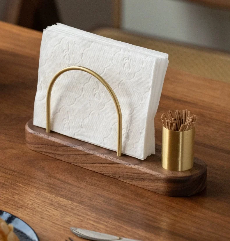 

Walnut Wood Napkin Holder – Restaurant Napkin Stand for Table, Hotel & Home, Commercial Tissue Rack for Napkins