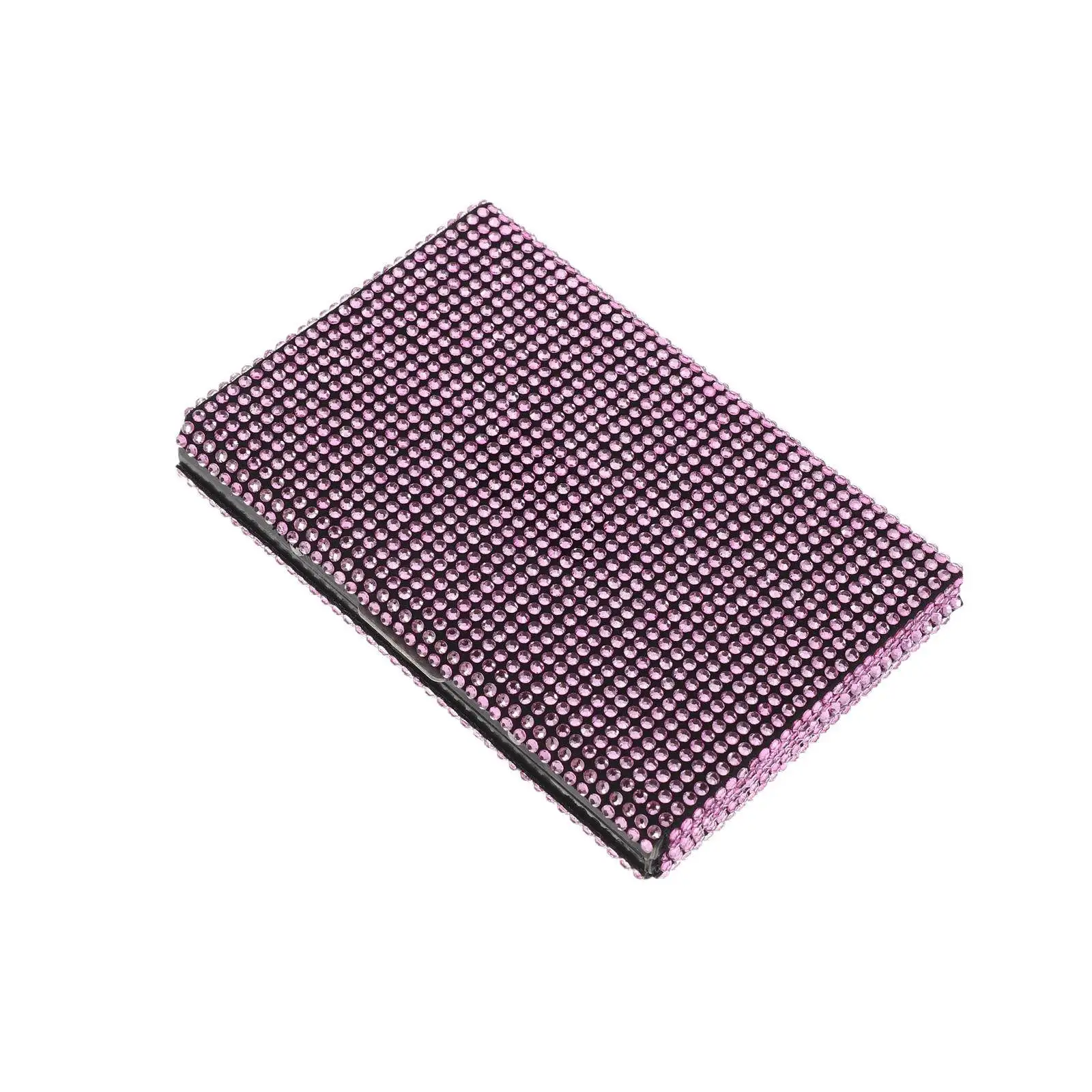 Rhinestone Business Card Holder Metal Scratch Resistant Elegant Slim Card Box for Women Men Vehicle Office Desk Purse Pocket