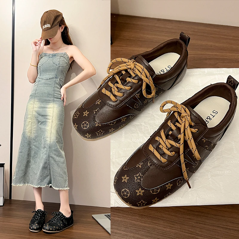 

2025 модные сетчатые туфли на плоской подошве, повседневная обувь, удобная весенне-летняя повседневная обувь с круглым носком, туфли-лодочки, женские туфли-лодочки на плоской подошве