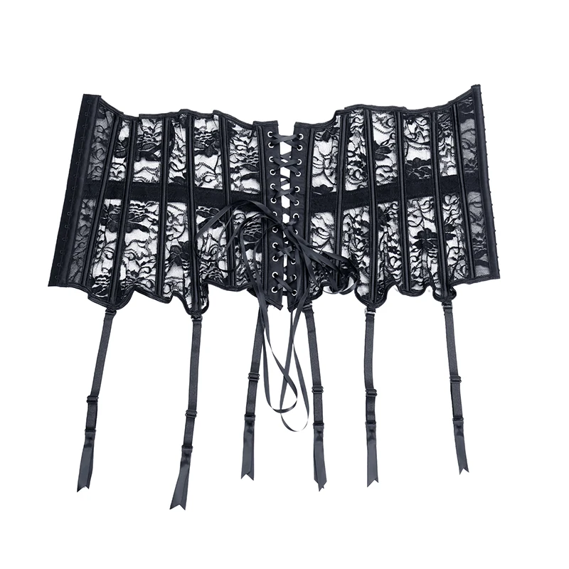 Bustiers & Corsets Sexy Mesh Steampunk Corset Waist Training Corsets Lace Up Underbust Corselet Modeling Corsages Gothic Korset