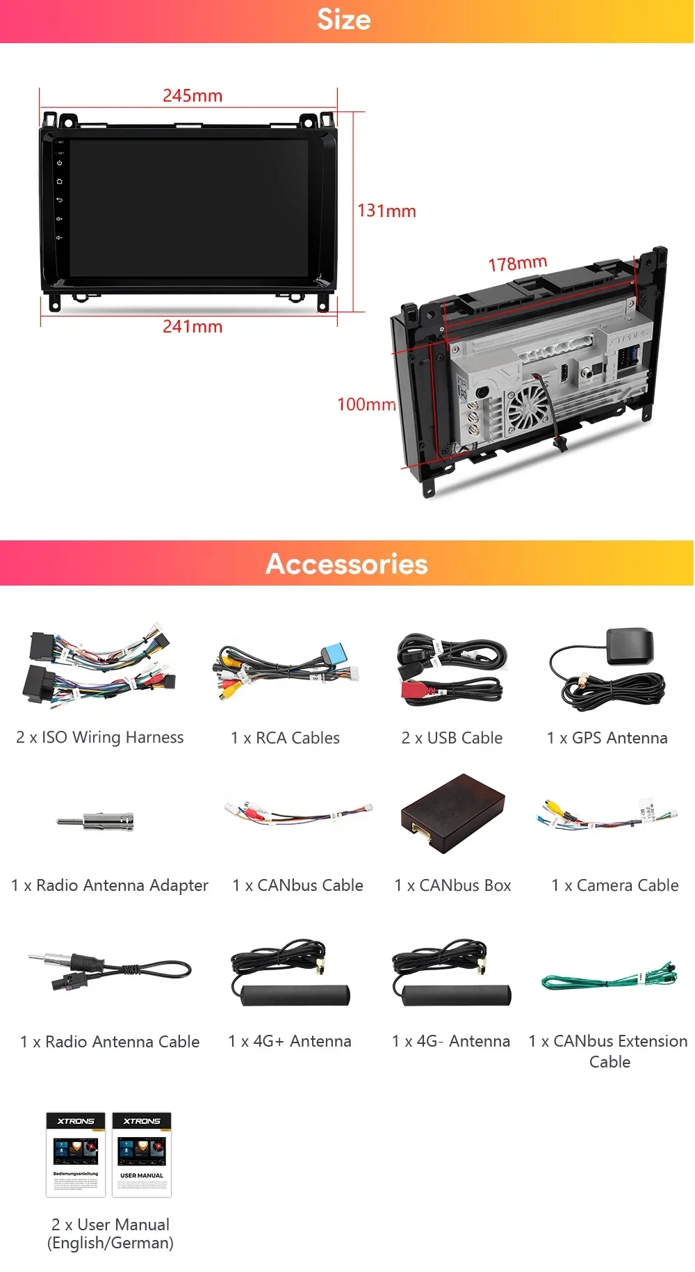 شاشة سيارة XTRONS 9 بوصة 8 + 256G AutoRadio Viano Vito W639 Pantalla Carplay Android Auto 4G مشغل أندرويد للسيارة #6