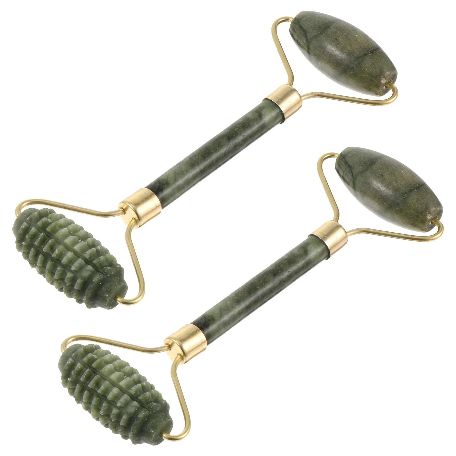 2Pcs Premium Jade Roller Facial Massager Gua Sha Tool for with Cream Absorption Cooling Relaxing Long Lasting Easy