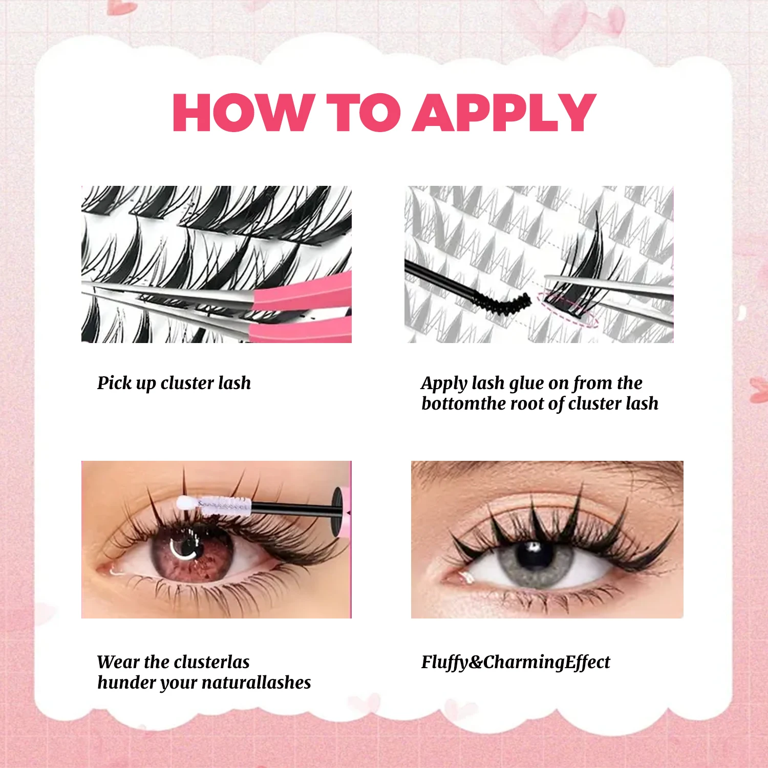 10 Reihen mit je 100 einzelnen, C-förmigen, individuell angebrachten Wimpern im Fox-Stil, natürlich und voluminös, für ein natürliches Make-up, geeignet für den Heimgebrauch und ideal für Anfänger. – Detail 5