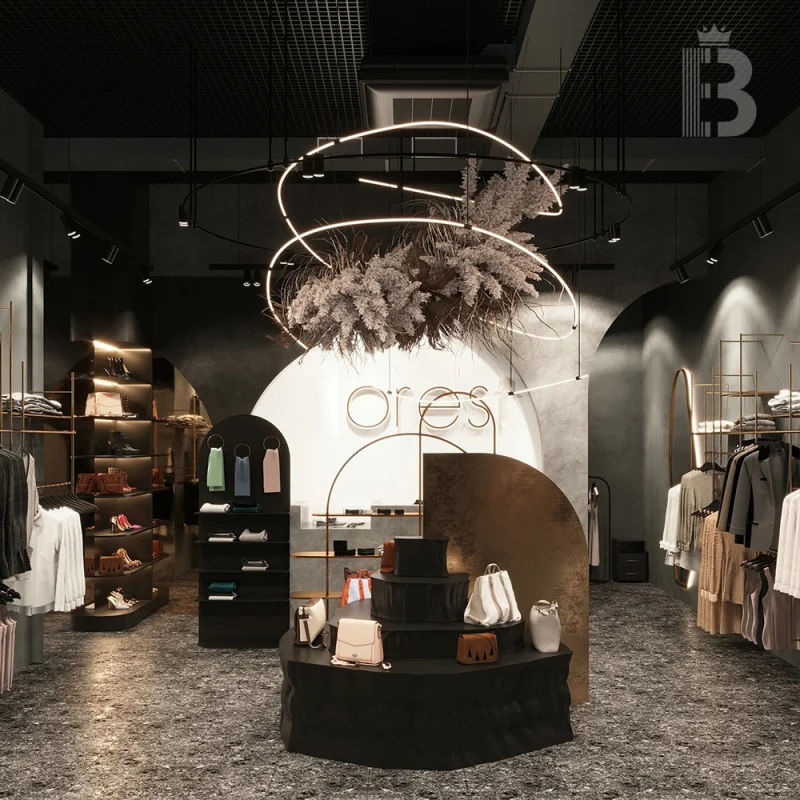 custom.Custom Clothing Boutique Display Rack Stainless Steel Hot Retail Store Furniture Clothing Display Cabinet