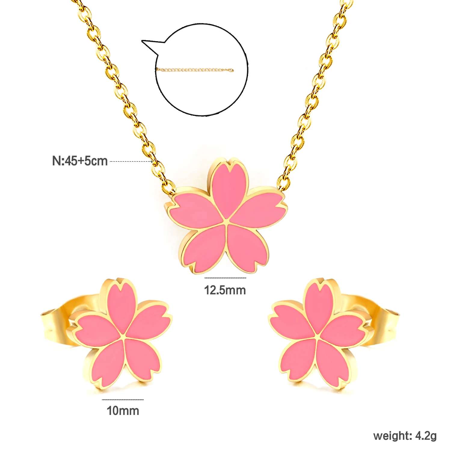 Edelstahl Tropföl Halskette Ohrringe Set im böhmischen Stil, geeignet für süße Romantik, Partyschmuck, Geburtstagsgeschenke