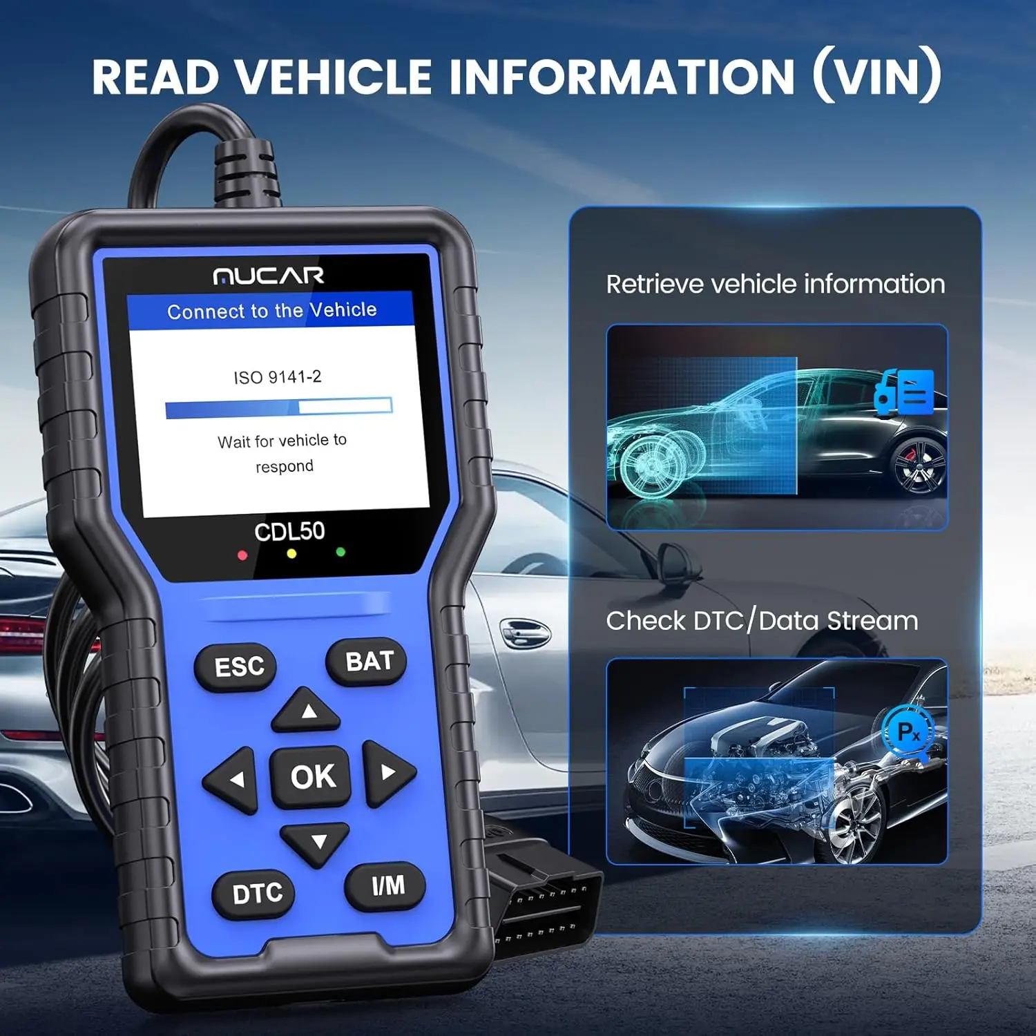الماسح الضوئي CDL50 OBD2، أداة تشخيص OBD2 الكاملة لجميع السيارات 1996+
