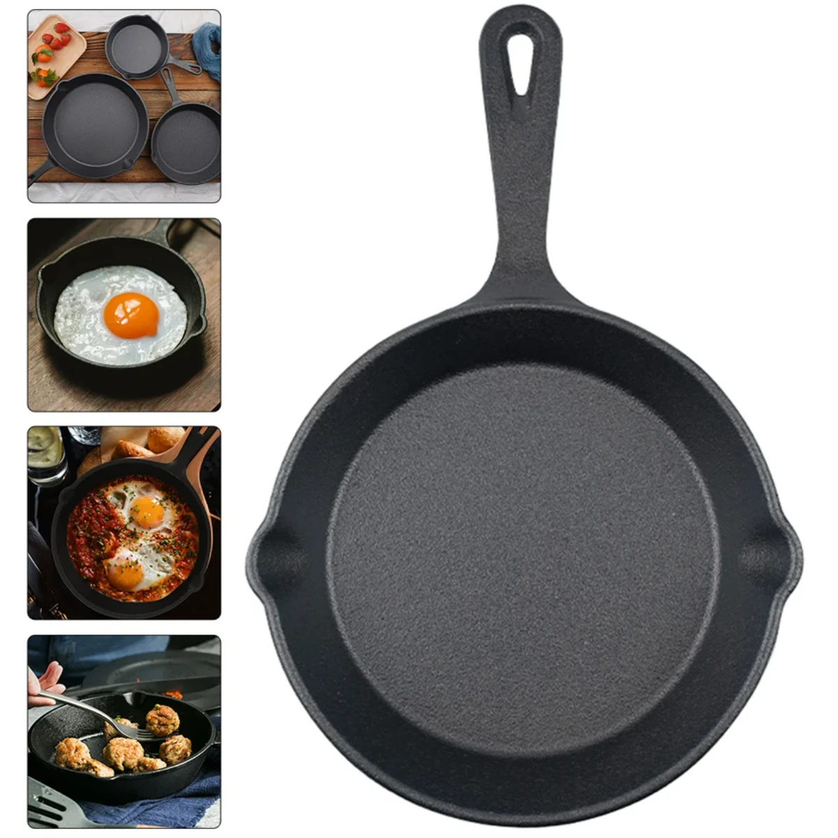 Pan Iron Cast Frying Egg Steak Cooker Pot Mini Enamel Saucepan Steak Steak Cookers Maker Cookware Omelet Sandwich Waffle Grill