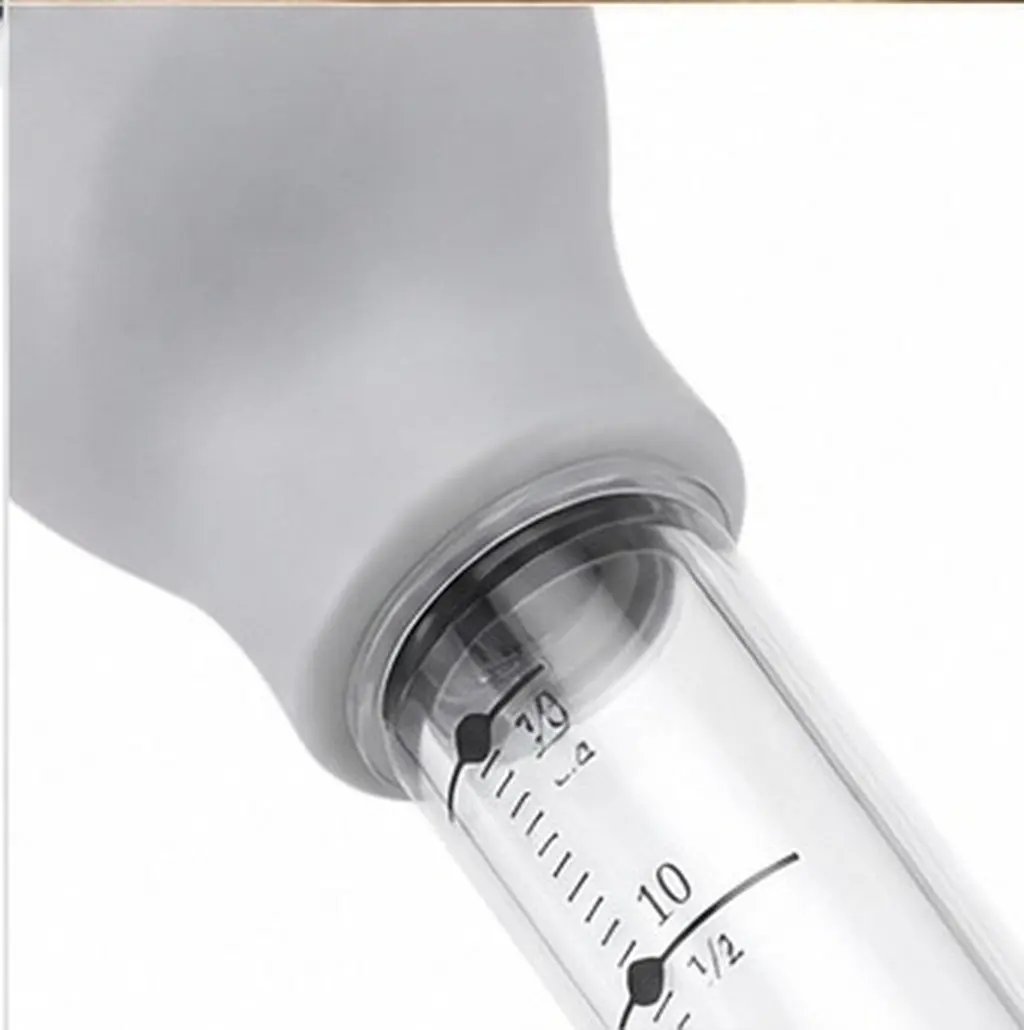 1Set Silicone Turkey Baster with Graduated Measuring Tube Ounce Ml Scale Clear Oil Dropper for Roast Pork Beef Fish Gravy Making