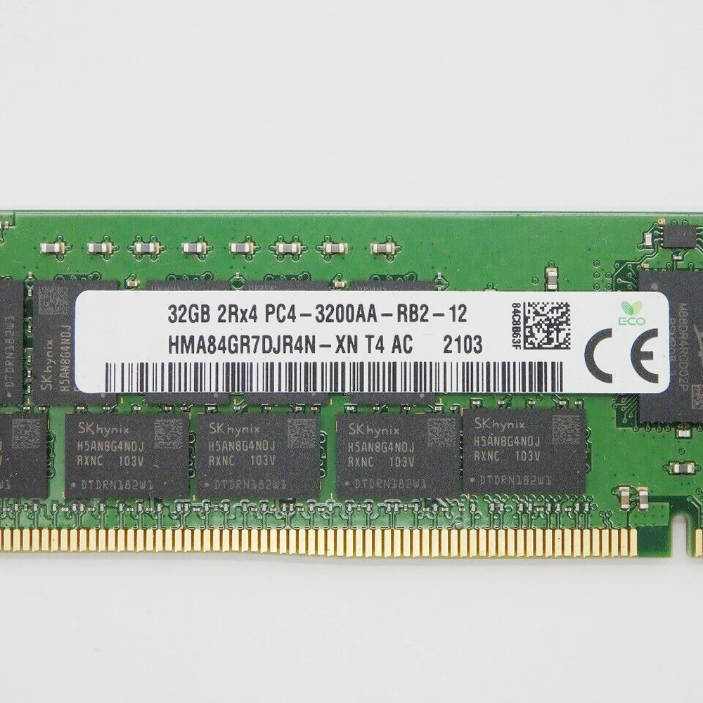 

1 Pcs 32GB 32G 2RX4 DDR4 PC4-3200AA ECC REG RAM For SK Hynix Memory HMA84GR7DJR4N-XN