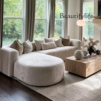 Modern Velvet L Shaped Sofa 1