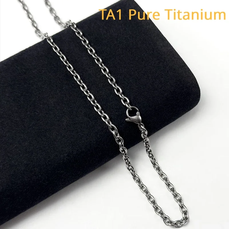 

Ultra-Light Pure Titanium O Chain Necklace For Unisex 3mm/3.5mm/4.5mm Hip-Hop Necklace Men Women TA1 Titanium Chain Necklaces
