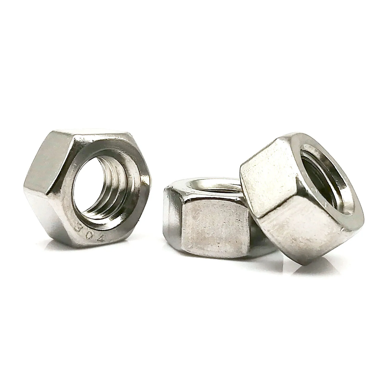 1/10pcs UNC UNF 1/4 5/16 3/8 7/16 1/2 304 A2-70 Stainless Steel UK US Standard Coarse Fine Thread Hex Nut Hexagon Nut