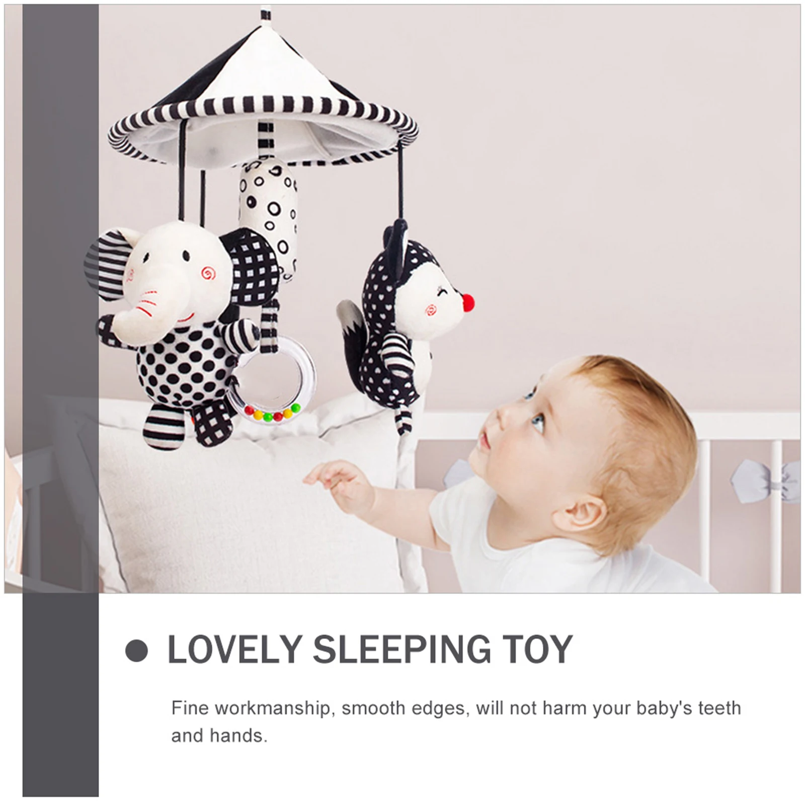 Schattige Olifant Baby Hangende Rammelaar Babywieg Hanger Comfort Bed Hanger Verbeter Motorische Vaardigheden Educatieve Hangende Rammelaar