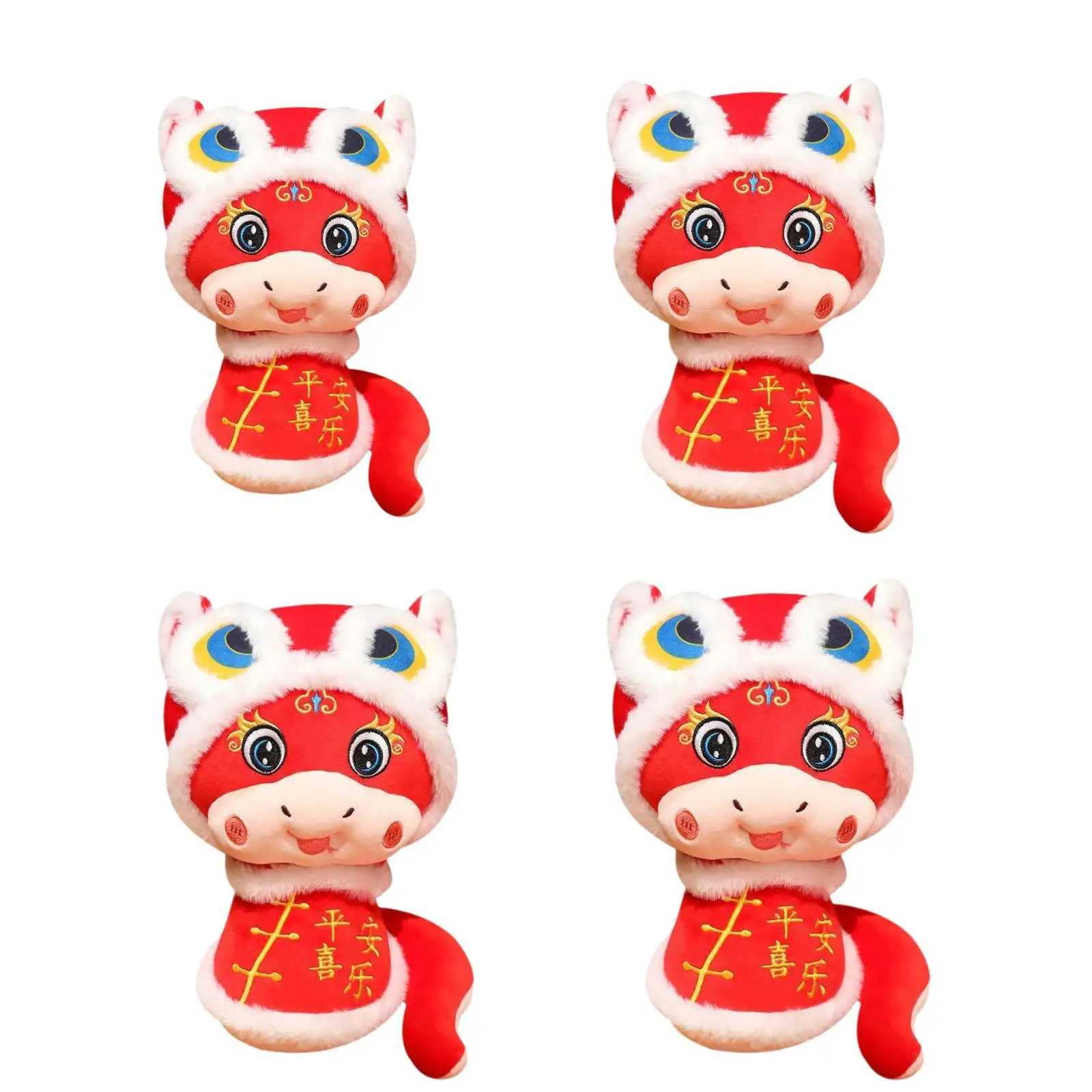 Chinese New Year Snake Plush Toy New Year Ornament Novelty Snake Doll Toy for Bedroom Hotel Dorm Living Room Household