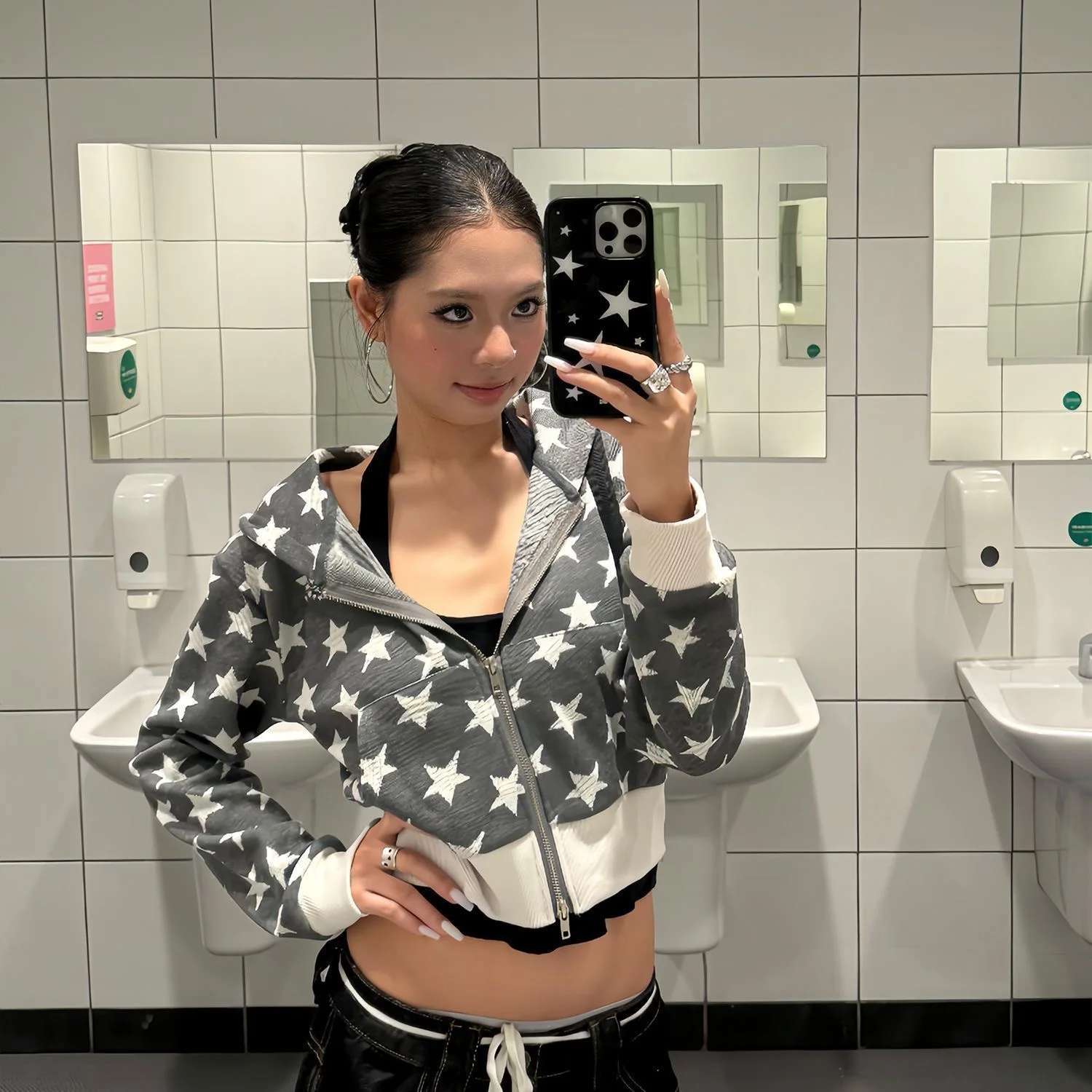 2025 Herbst Winter Damen American Retro Essentials Hoodie Preppy Style Sweatshirts Langarm 2000er Y2k Grunge Full Zip Hoodies