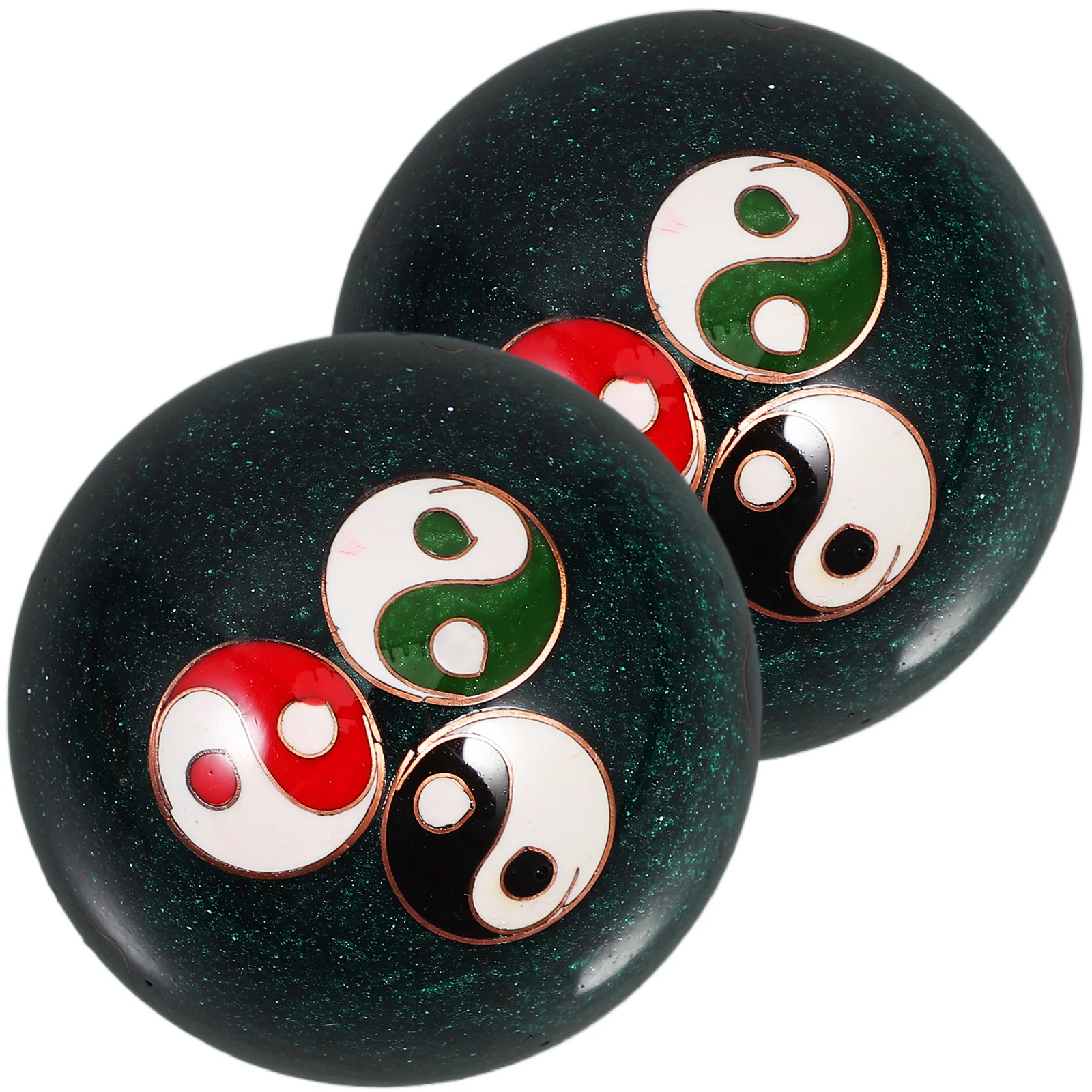 

2 Pcs Fitness Handball Massage Balls Training Brocade Box Exercise Metal Exercisers Iron Palm
