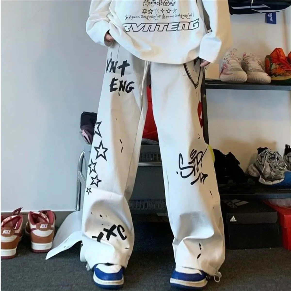 

Plaid Multi-pocket Cargo Pants For Men Hip Hop Fashion Versatile Straight Wide-leg Trousers 2025 New Work pantalones