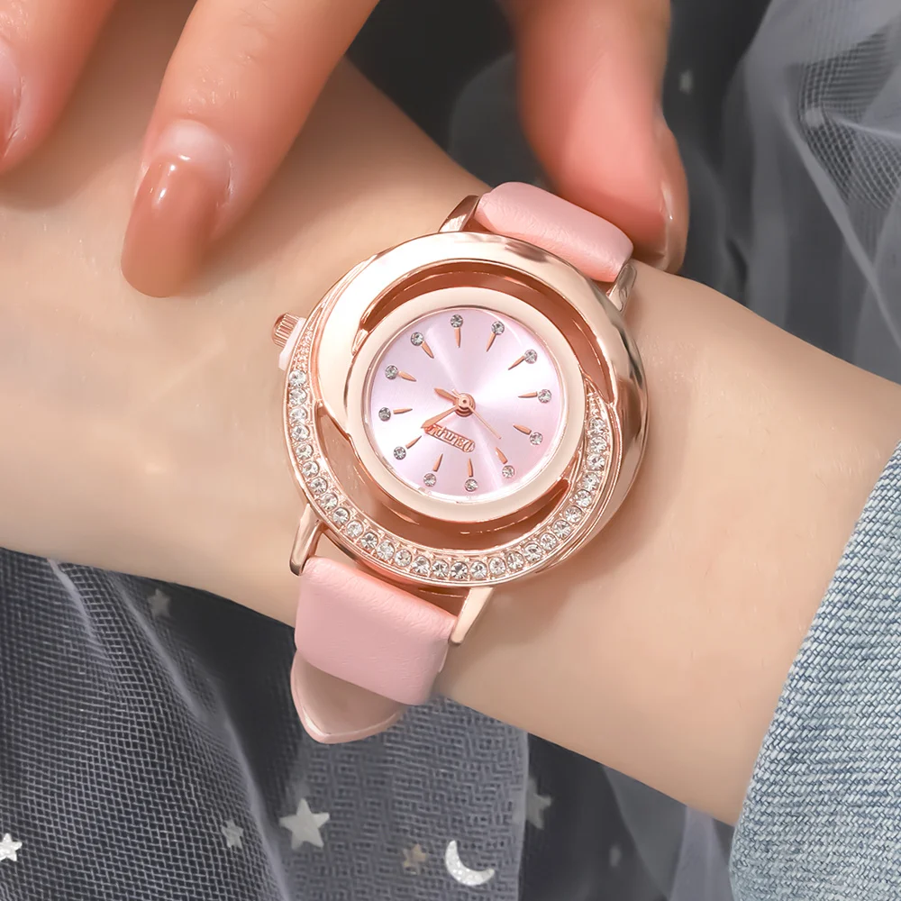 Set Jam Tangan Wanita Modis 2 Buah, Jam Tangan Wanita Kuarsa Elegan, Hadiah Wanita