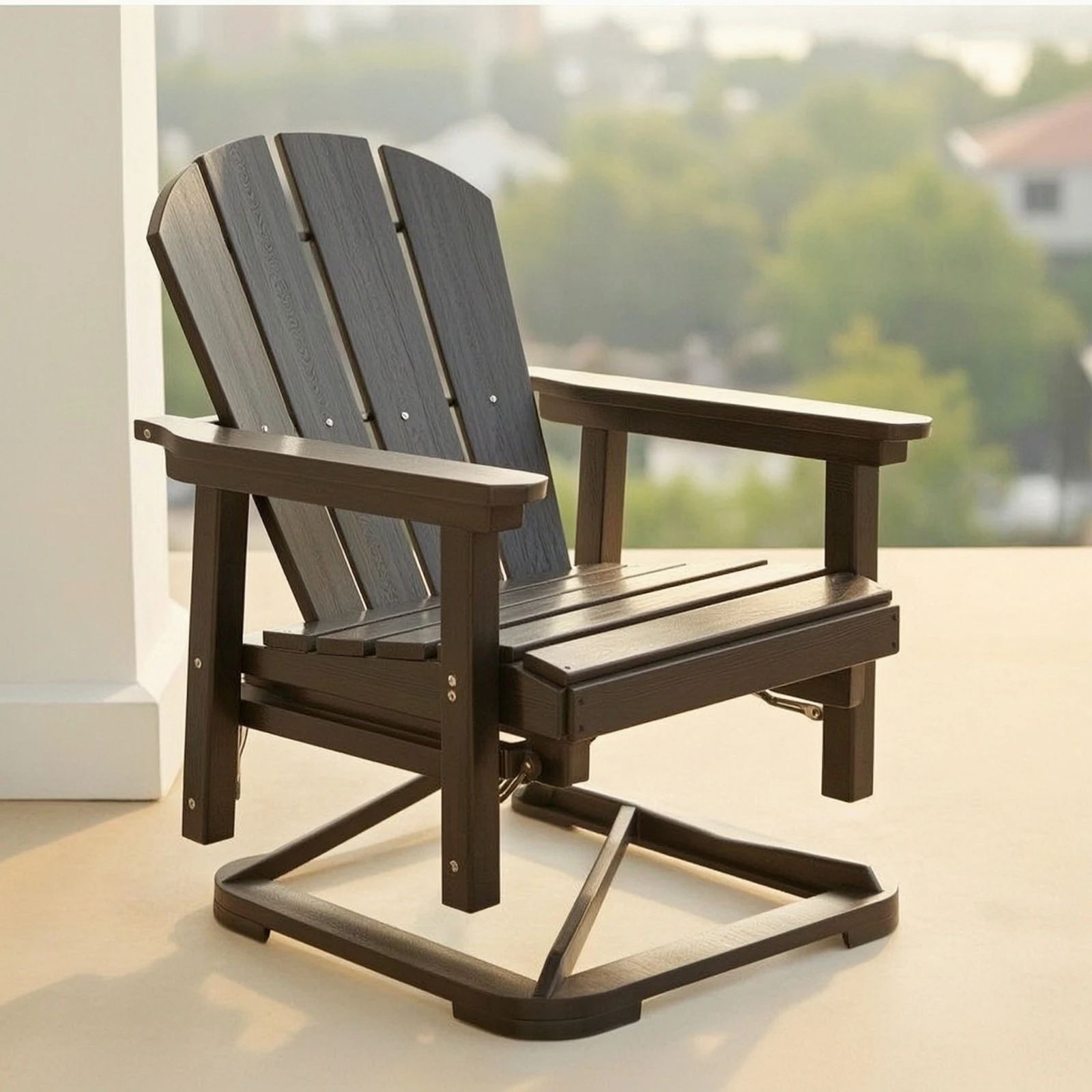 Swivel Lounge Chair Weather-Resistant Patio Chair with Swivel Base Furniture Sturdy Supportive for Balcony, Poolside
