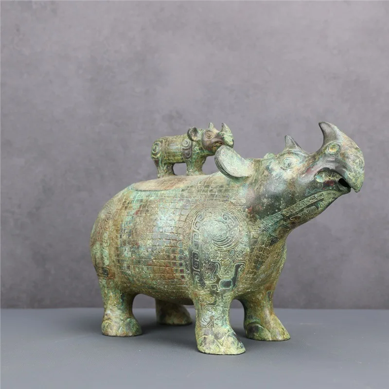 Bronze Ware Seiko Animal-Shaped Bronze Wine Container Domestic Ornaments Wedding Film and Television Props