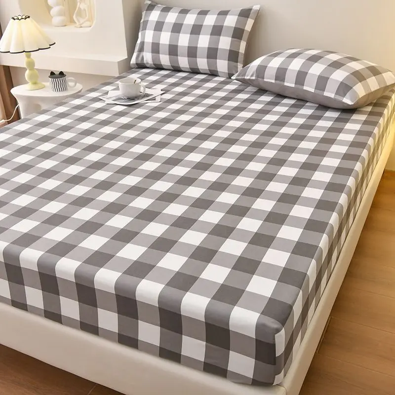 Korean Style Cotton Bed Fitted Sheet Full Package Adjustable Elastic Bedding Cover Mattress Protect Bedspread Class A Dustproof