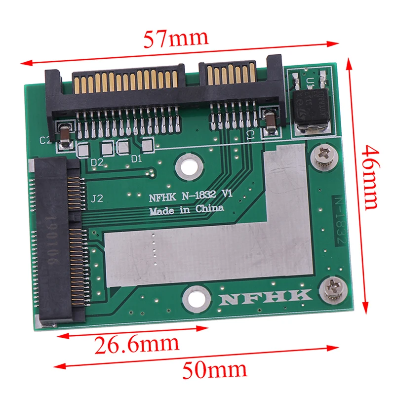 【S14】MSATA SSD to 2.5'' SATA 6.0gps adapter converter card module board mini pcie ssd【XXX】