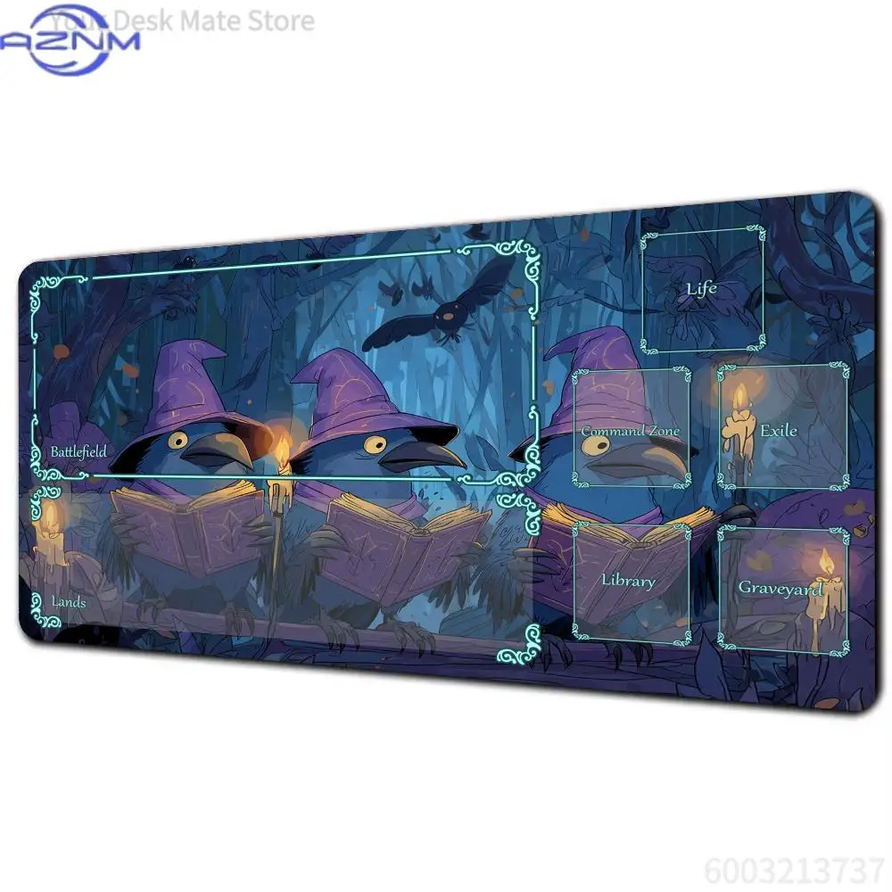 Mysterious Magic Crow Magic Card Playmat with zone MTG playmat gathering game mat Desk Mat Commander Battle playmat magic pad