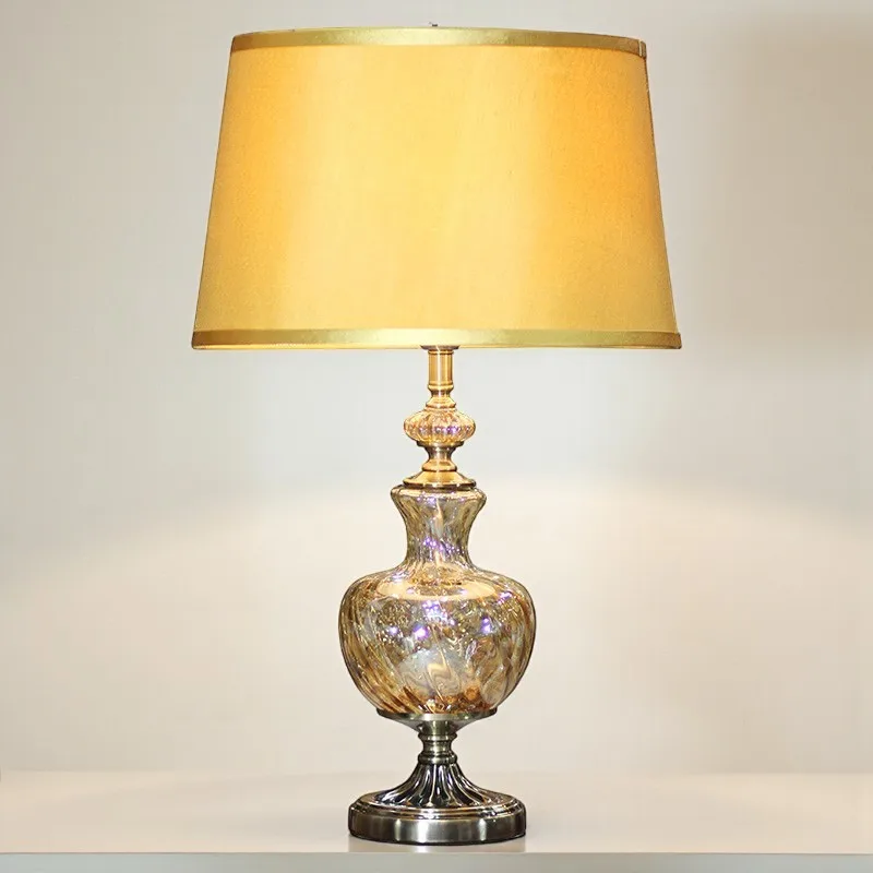 

Simple glass desk lamp LED warm white conical lampshade, available in color