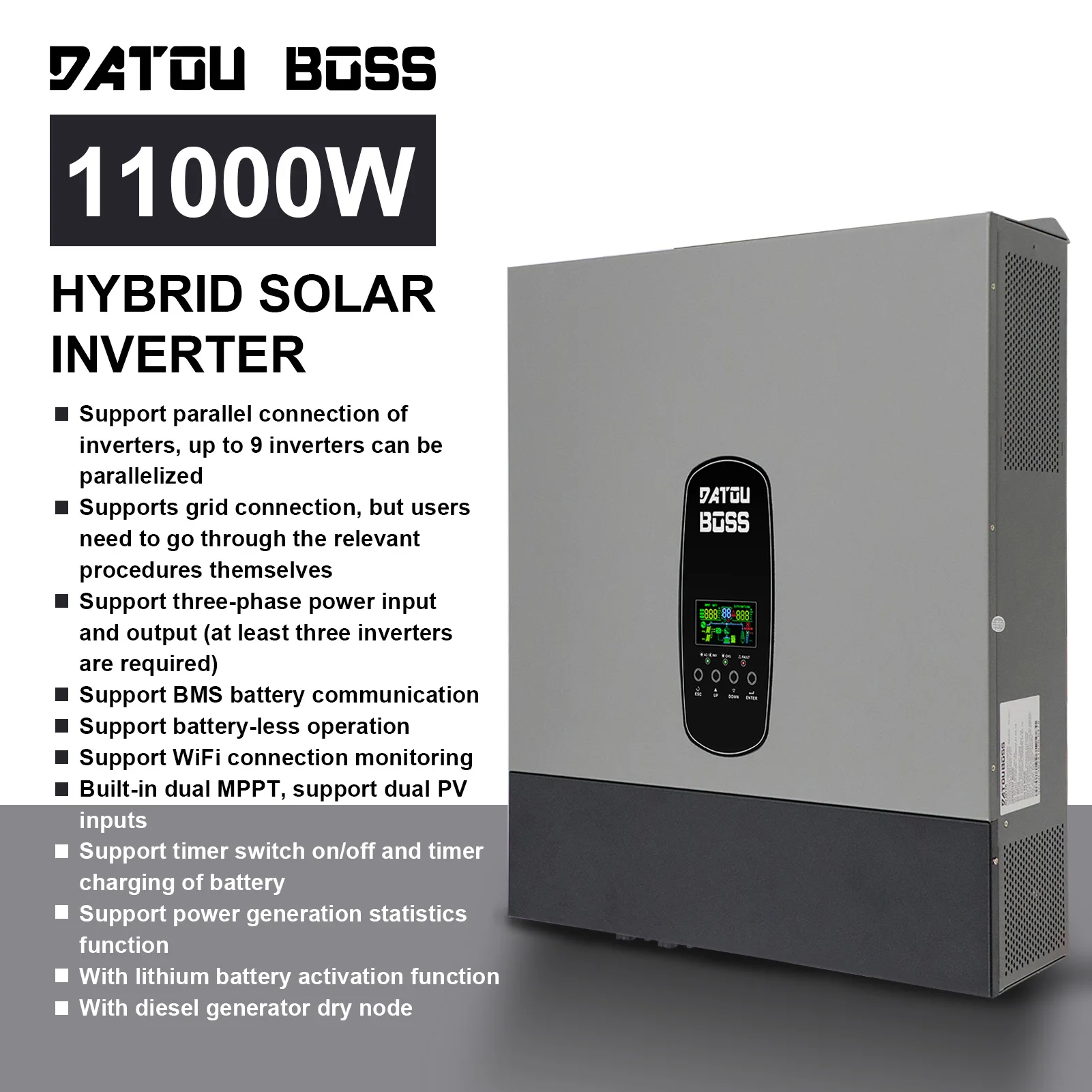 5KW 6KW 8KW 10KW 15Kw Single/Three Phase Solar Power Inverter Price Ip65 3 Phase Smart Dual Output On Grid Hybrid Solar Inverter