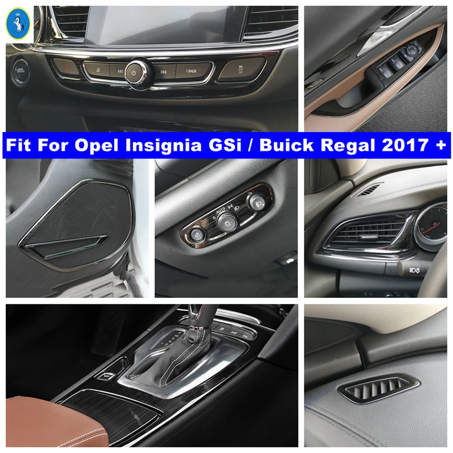 

Door Speaker / Control Panel / Window Glass Lift Cover Trim Car For Opel Insignia GSi / Buick Regal 2017 - 2023 Black Brushed