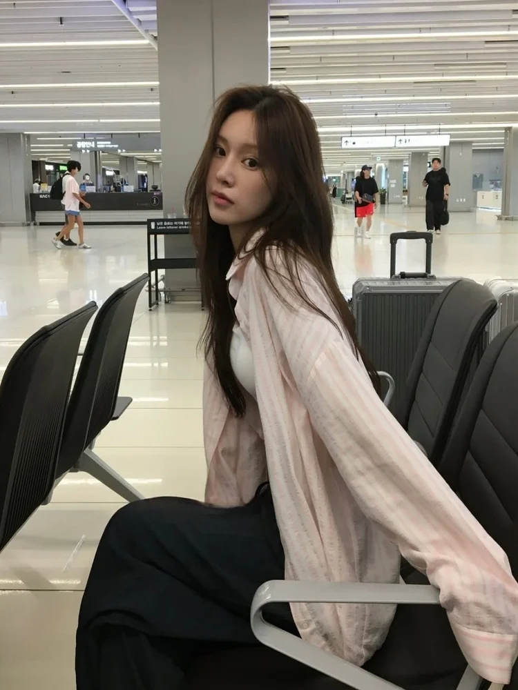 

Unique SEI Early Autumn Long Sve Sun Protection irt Open Cardigan Loose Thin Women's irt Casual Sle Slimming Effect